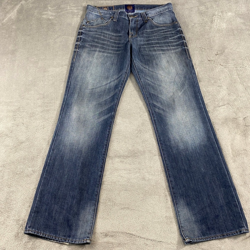 Rock & Republic Jeans Mens‎ 33x32 Blue Neil Straight Leg Embroidered Flap Pocket